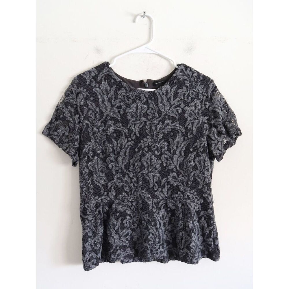 Ann Taylor Floral Tapestry Peplum Blouse - SIze Large
